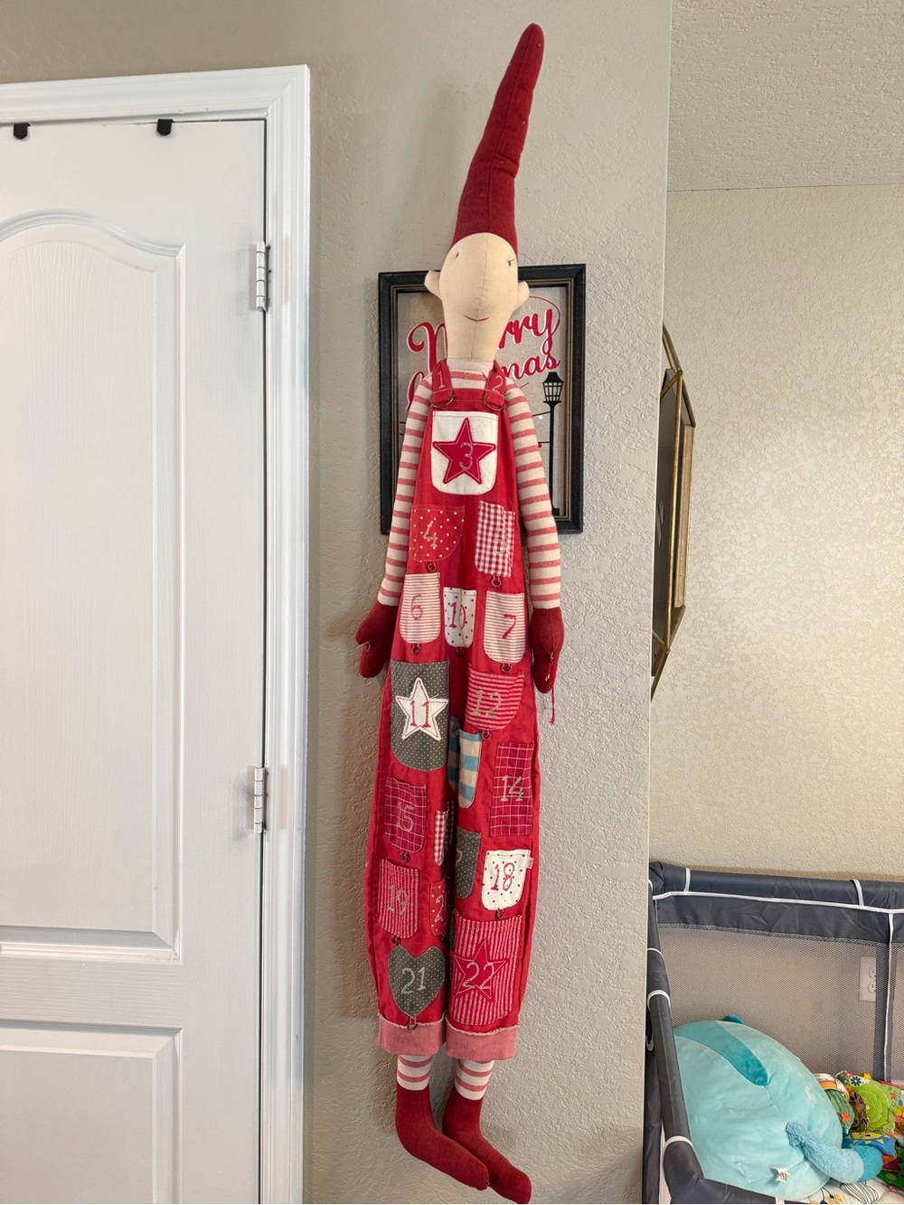 Maileg Danish Christmas Pixie Advent Girl Doll 57” Hanging Red Hearts
